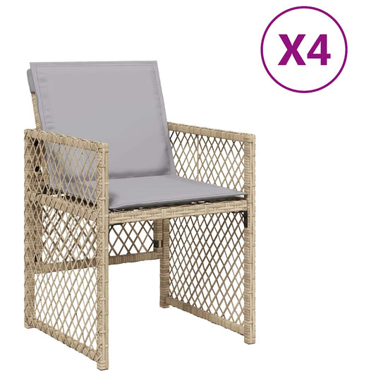 Garden Chairs with Cushions 4 pcs Mix Beige Poly Rattan Garden Chairs with Cushions 4 pcs Mix Beige Poly Rattan
