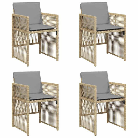 Garden Chairs with Cushions 4 pcs Mix Beige Poly Rattan Garden Chairs with Cushions 4 pcs Mix Beige Poly Rattan