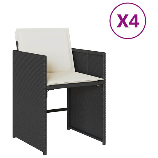 Garden Chairs with Cushions 4 pcs Black Poly Rattan Garden Chairs with Cushions 4 pcs Black Poly Rattan