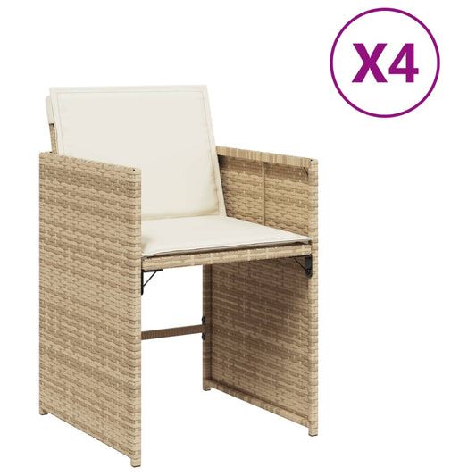Garden Chairs with Cushions 4 pcs Beige Poly Rattan Garden Chairs with Cushions 4 pcs Beige Poly Rattan