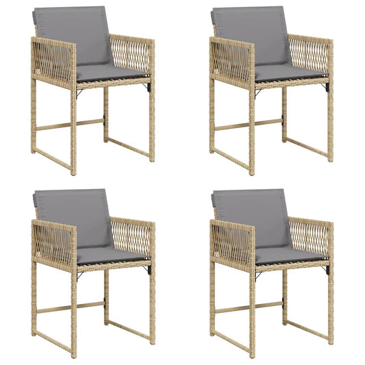 Garden Chairs with Cushions 4 pcs Mix Beige Poly Rattan Garden Chairs with Cushions 4 pcs Mix Beige Poly Rattan