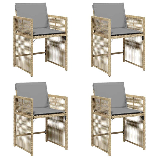 Garden Chairs with Cushions 4 pcs Mix Beige Poly Rattan Garden Chairs with Cushions 4 pcs Mix Beige Poly Rattan