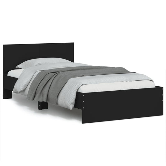 Bed Frame without Mattress with Headboard Black 100x200 cm Bed Frame without Mattress with Headboard Black 100x200 cm