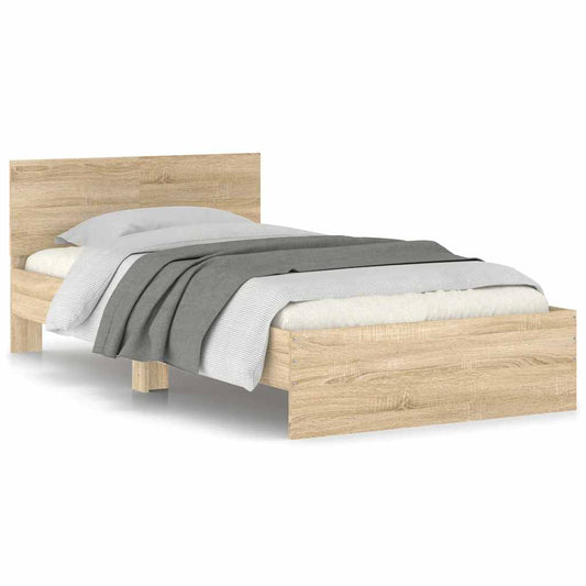 Bed Frame without Mattress with Headboard Sonoma Oak 100x200 cm Bed Frame without Mattress with Headboard Sonoma Oak 100x200 cm