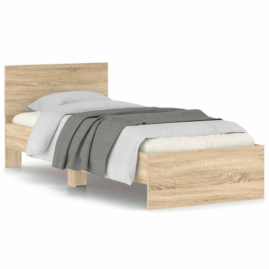 Bed Frame without Mattress with Headboard Sonoma Oak 90x200 cm Bed Frame without Mattress with Headboard Sonoma Oak 90x200 cm