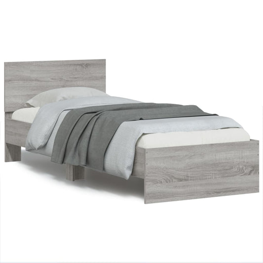 Bed Frame without Mattress with Headboard Grey Sonoma 90x200 cm Bed Frame without Mattress with Headboard Grey Sonoma 90x200 cm