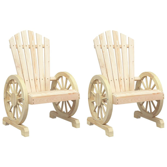 Garden Adirondack Chair | Set of 2 | Natural wood | Solid fir wood Garden Adirondack Chair | Set of 2 | Natural wood | Solid fir wood