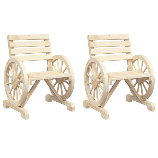 Garden Chair | Set of 2 | Natural wood finish | Solid fir wood | Standard Garden Chair | Set of 2 | Natural wood finish | Solid fir wood | Standard