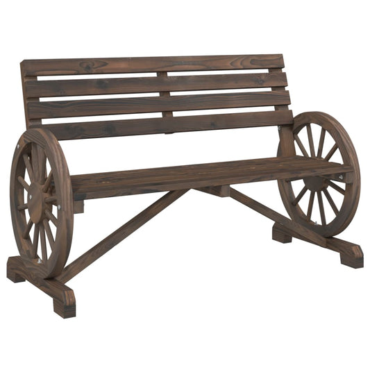 Garden Bench | Burnt wood look | Solid fir wood | 2-seater | Durable Garden Bench | Burnt wood look | Solid fir wood | 2-seater | Durable