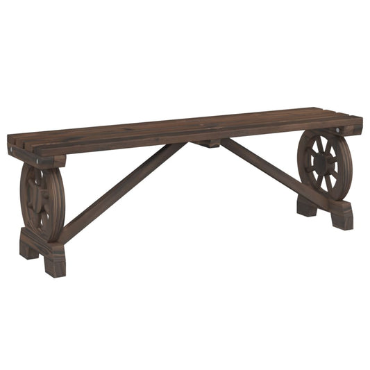 Garden Bench | Burnt Wood | Solid Fir Wood | 115 cm | Durable Garden Bench | Burnt Wood | Solid Fir Wood | 115 cm | Durable
