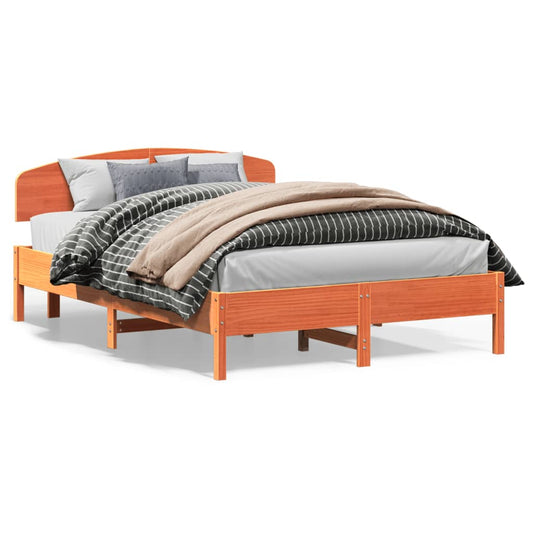 Bed Frame without Mattress Wax Brown 140x200 cm Solid Wood Pine Bed Frame without Mattress Wax Brown 140x200 cm Solid Wood Pine