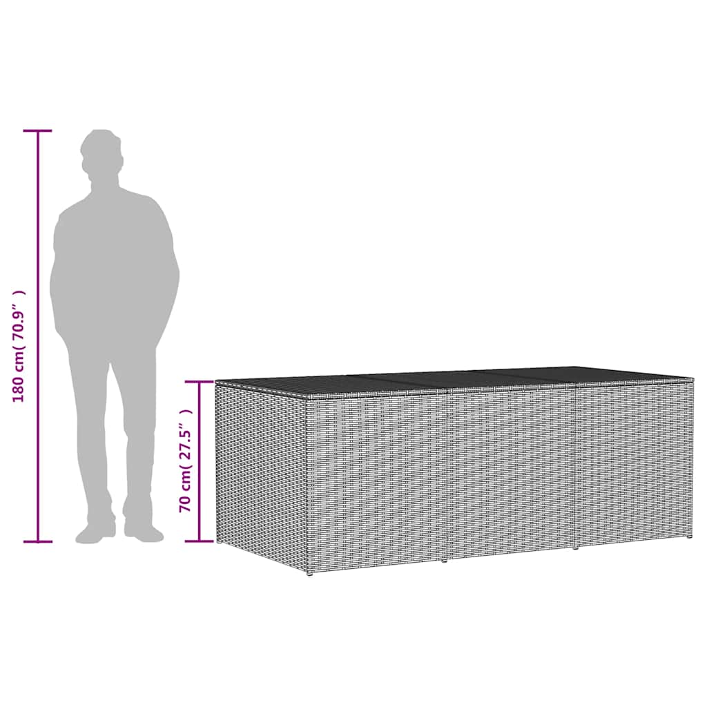 Garden Storage Box Mix Beige 984L Poly Rattan