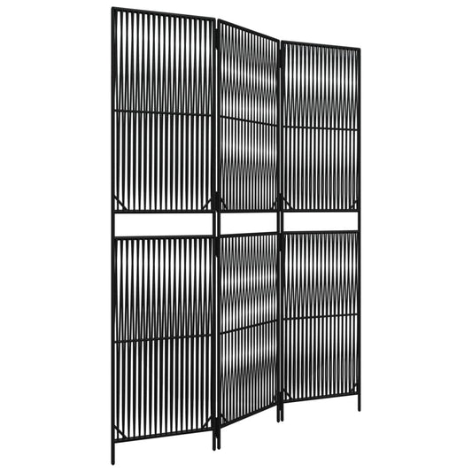 Room Divider 3 Panels Black Poly Rattan Room Divider 3 Panels Black Poly Rattan