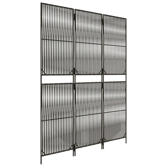 Room Divider 3 Panels Grey Poly Rattan Room Divider 3 Panels Grey Poly Rattan