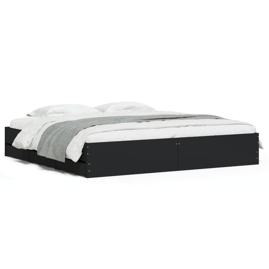 Bed Frame with Drawers without Mattress Black 200x200 cm Bed Frame with Drawers without Mattress Black 200x200 cm