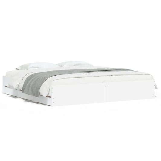 Bed Frame with Drawers without Mattress White 180x200 cm Super King Bed Frame with Drawers without Mattress White 180x200 cm Super King