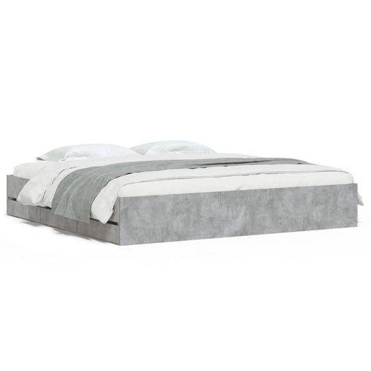 Bed Frame with Drawers without Mattress Concrete Grey 180x200 cm Super King Bed Frame with Drawers without Mattress Concrete Grey 180x200 cm Super King