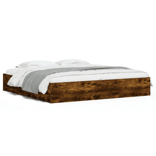 Bed Frame with Drawers without Mattress Smoked Oak 180x200 cm Super King Bed Frame with Drawers without Mattress Smoked Oak 180x200 cm Super King