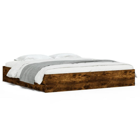 Bed Frame with Drawers without Mattress Smoked Oak 160x200 cm Bed Frame with Drawers without Mattress Smoked Oak 160x200 cm