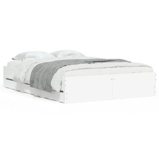 Bed Frame with Drawers without Mattress White 120x200 cm Bed Frame with Drawers without Mattress White 120x200 cm