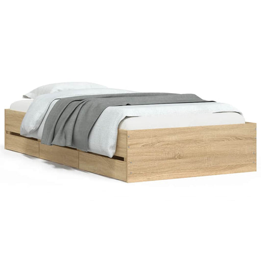 Bed Frame with Drawers without Mattress Sonoma Oak 90x200 cm Bed Frame with Drawers without Mattress Sonoma Oak 90x200 cm