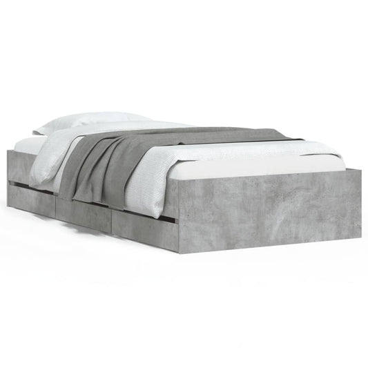 Bed Frame with Drawers without Mattress Concrete Grey 90x200 cm Bed Frame with Drawers without Mattress Concrete Grey 90x200 cm