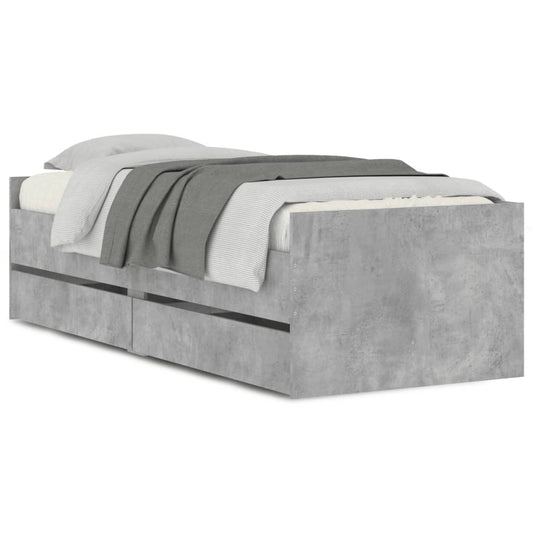 Bed Frame with Drawers without Mattress Concrete Grey 90x200 cm Bed Frame with Drawers without Mattress Concrete Grey 90x200 cm