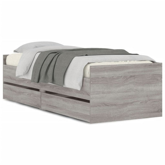 Bed Frame | Grey Sonoma | Engineered wood | 90x200 cm | Bed Frame Bed Frame | Grey Sonoma | Engineered wood | 90x200 cm | Bed Frame
