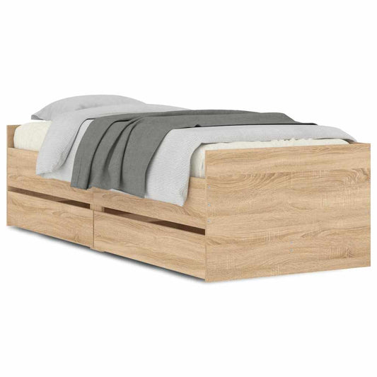 Bed Frame without Mattress Sonoma Oak 75x190 cm Small Single Small Single Bed Frame without Mattress Sonoma Oak 75x190 cm Small Single Small Single