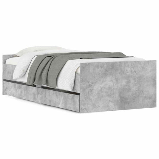 Bed Frame with Drawers without Mattress Concrete Grey 90x200 cm Bed Frame with Drawers without Mattress Concrete Grey 90x200 cm