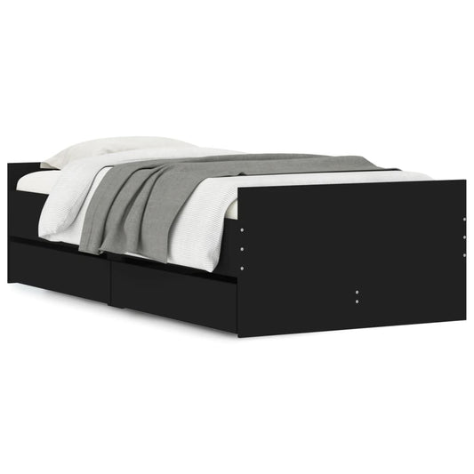 Bed Frame without Mattress Black 75x190 cm Small Single Small Single Bed Frame without Mattress Black 75x190 cm Small Single Small Single