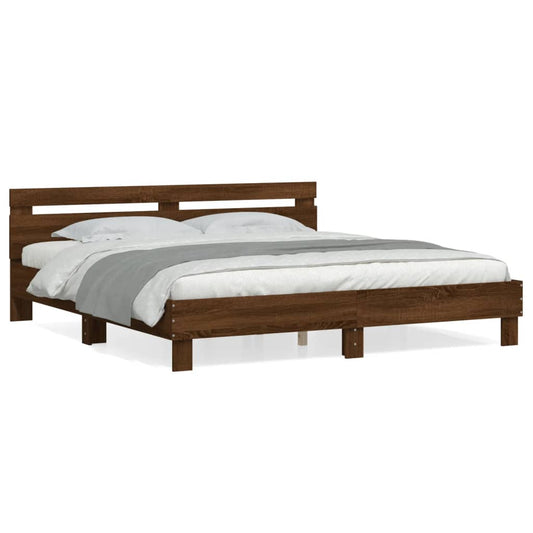 Bed Frame | Brown Oak | Engineered Wood, Plywood | Double | Durable Bed Frame | Brown Oak | Engineered Wood, Plywood | Double | Durable