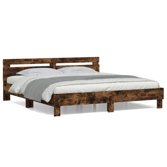 Bed Frame without Mattress Smoked Oak 160x200 cm Bed Frame without Mattress Smoked Oak 160x200 cm