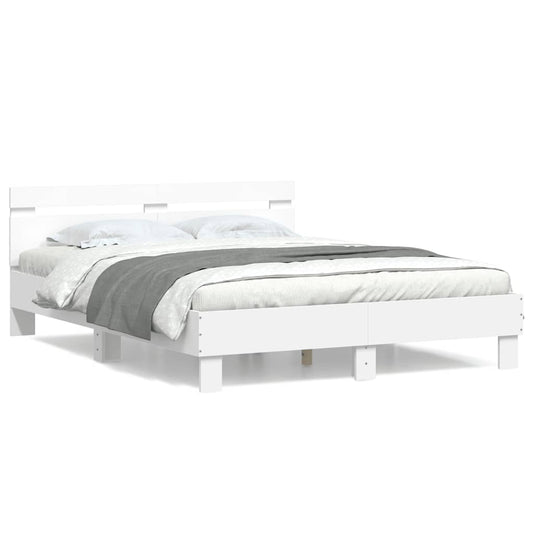 Bed Frame | White | Engineered wood | King Size | Durable | Bed Frame Bed Frame | White | Engineered wood | King Size | Durable | Bed Frame
