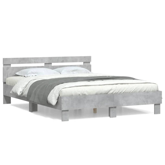 Bed Frame | Concrete grey | Engineered wood | 140 x 200 cm | Durable Bed Frame | Concrete grey | Engineered wood | 140 x 200 cm | Durable