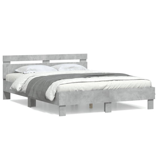 Bed Frame | Concrete grey | Engineered wood | Double | Durable Bed Frame | Concrete grey | Engineered wood | Double | Durable