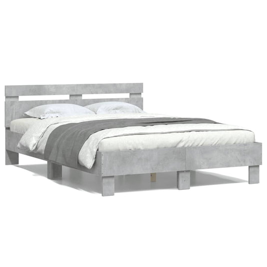Bed Frame | Concrete grey | Engineered wood | Double | Durable Bed Frame | Concrete grey | Engineered wood | Double | Durable