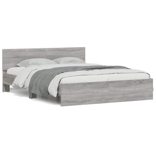 Bed Frame without Mattress Grey Sonoma 150x200 cm King Size Bed Frame without Mattress Grey Sonoma 150x200 cm King Size