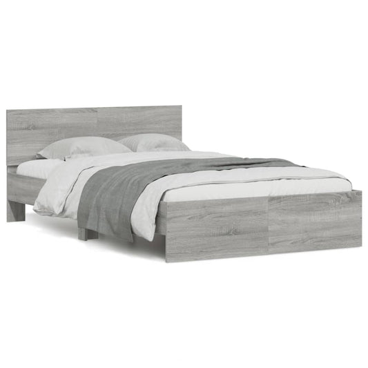 Bed Frame without Mattress Grey Sonoma 135x190 cm Double Bed Frame without Mattress Grey Sonoma 135x190 cm Double