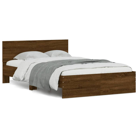 Bed Frame | Brown Oak | Engineered wood, Plywood | Small Double | Modern Bed Frame | Brown Oak | Engineered wood, Plywood | Small Double | Modern