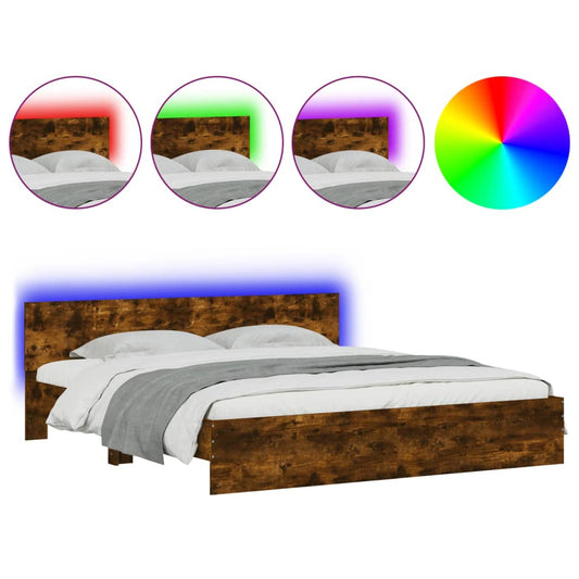 Bed Frame | Smoked Oak | Engineered wood | Double | Bed Frame Bed Frame | Smoked Oak | Engineered wood | Double | Bed Frame