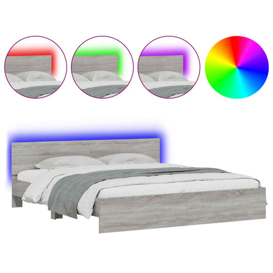 Bed Frame | Grey Sonoma | Engineered wood, Plywood | Super King Bed Frame | Grey Sonoma | Engineered wood, Plywood | Super King