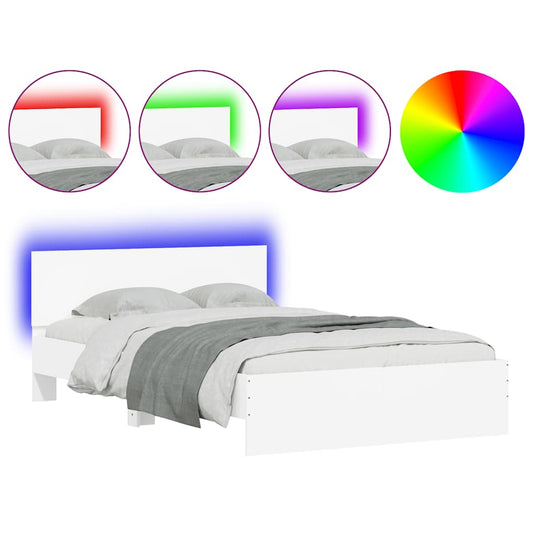 Bed Frame | White | Engineered wood, Plywood | 140 x 200 cm | Bed Frame Bed Frame | White | Engineered wood, Plywood | 140 x 200 cm | Bed Frame