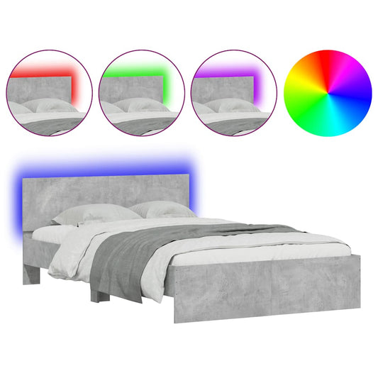 Bed Frame | Concrete Grey | Engineered Wood | Double | Bed Frame Bed Frame | Concrete Grey | Engineered Wood | Double | Bed Frame