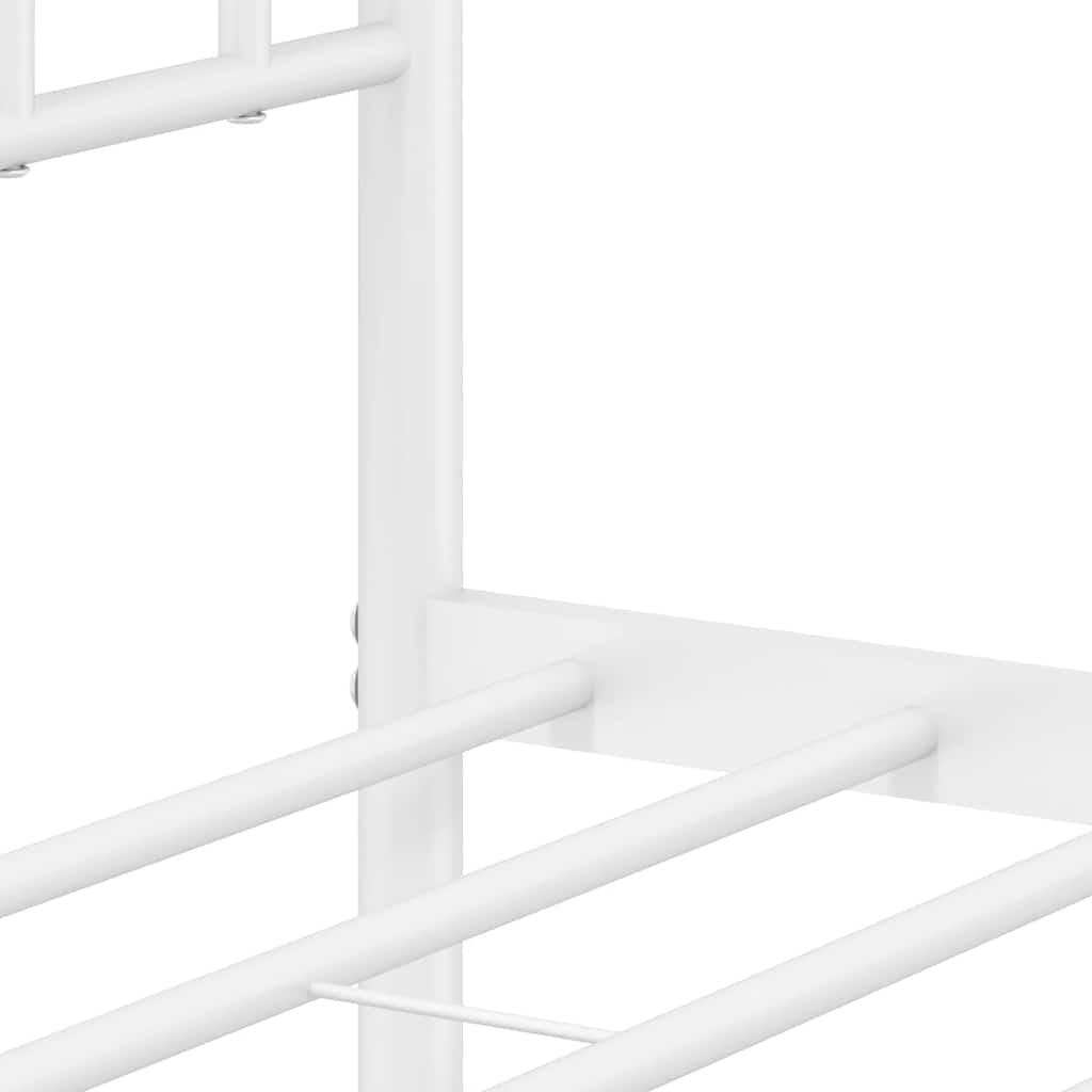 Metal Bed Frame without Mattress with Headboard White 100x200cm