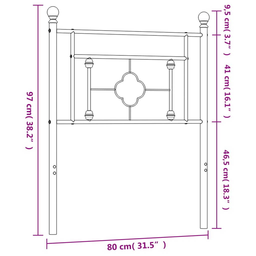 Metal Replace Headboard White 75 cm