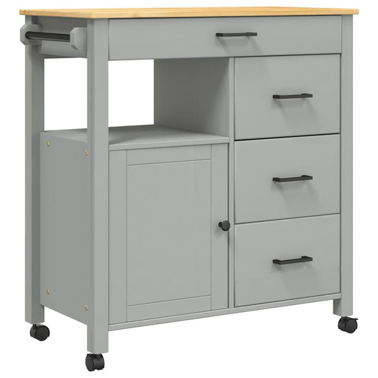 Kitchen Trolley MONZA 84x40x88.5 cm Grey Solid Wood Pine Kitchen Trolley MONZA 84x40x88.5 cm Grey Solid Wood Pine