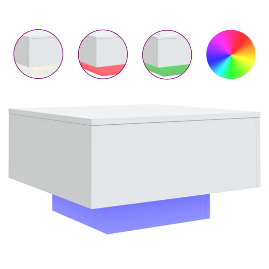 Coffee Table with LED Lights White 55x55x31 cm Coffee Table with LED Lights White 55x55x31 cm