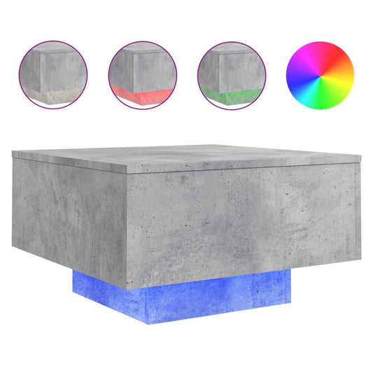Coffee Table with LED Lights Concrete Grey 55x55x31 cm Coffee Table with LED Lights Concrete Grey 55x55x31 cm