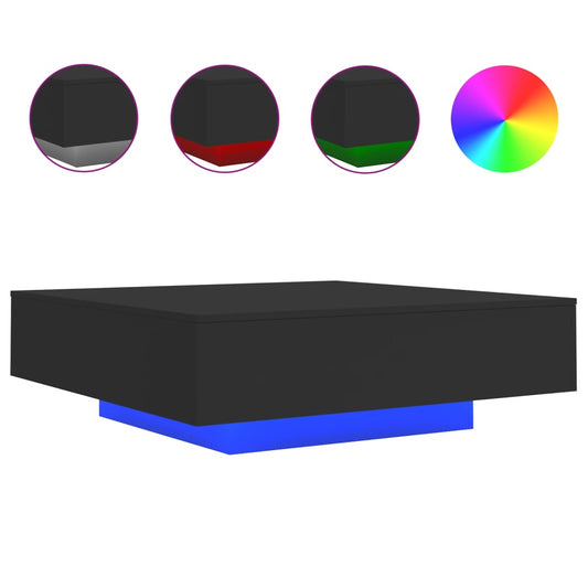 Coffee Table with LED Lights Black 100x100x31 cm Coffee Table with LED Lights Black 100x100x31 cm